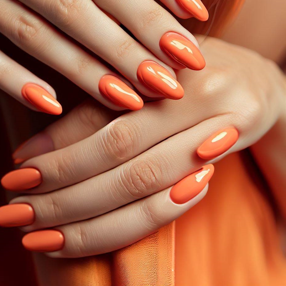 Jakie paznokcie do pomarańczowej sukienki